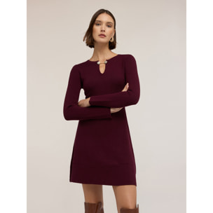 Motivi - Vestito tubino in maglia con dettaglio metallico - Bordeaux