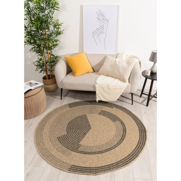 Nature - tapis effet jute noir