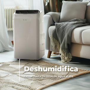 EVVO Aire Acondicionado Portatil Frio y Calor P12, silencioso, 4 en 1 - Refrigeración, calefacción, ventilación y deshumidificación