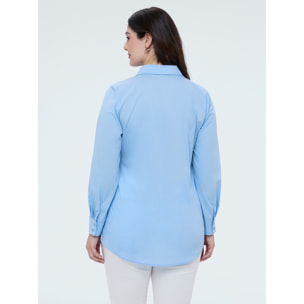 Fiorella Rubino - Camisa clásica en popelín de algodón - Light - blue