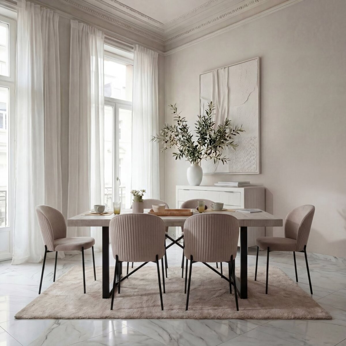 Table à manger Cuzco -bois massif d'araucaria-couleur blanc  wild 186 x 76 x 100 cm