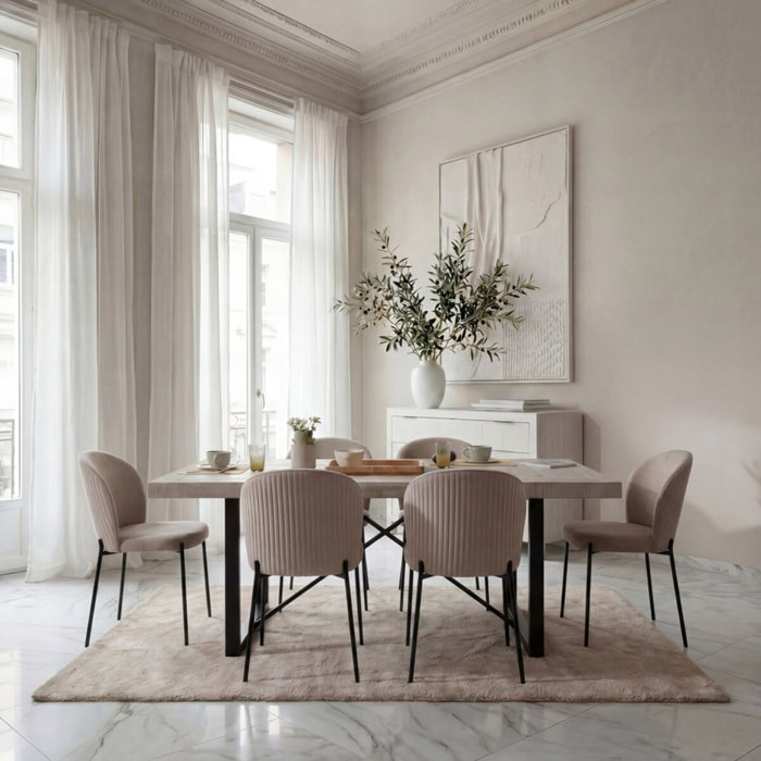 Table à manger Cuzco -bois massif d'araucaria-couleur blanc  wild 186 x 76 x 100 cm