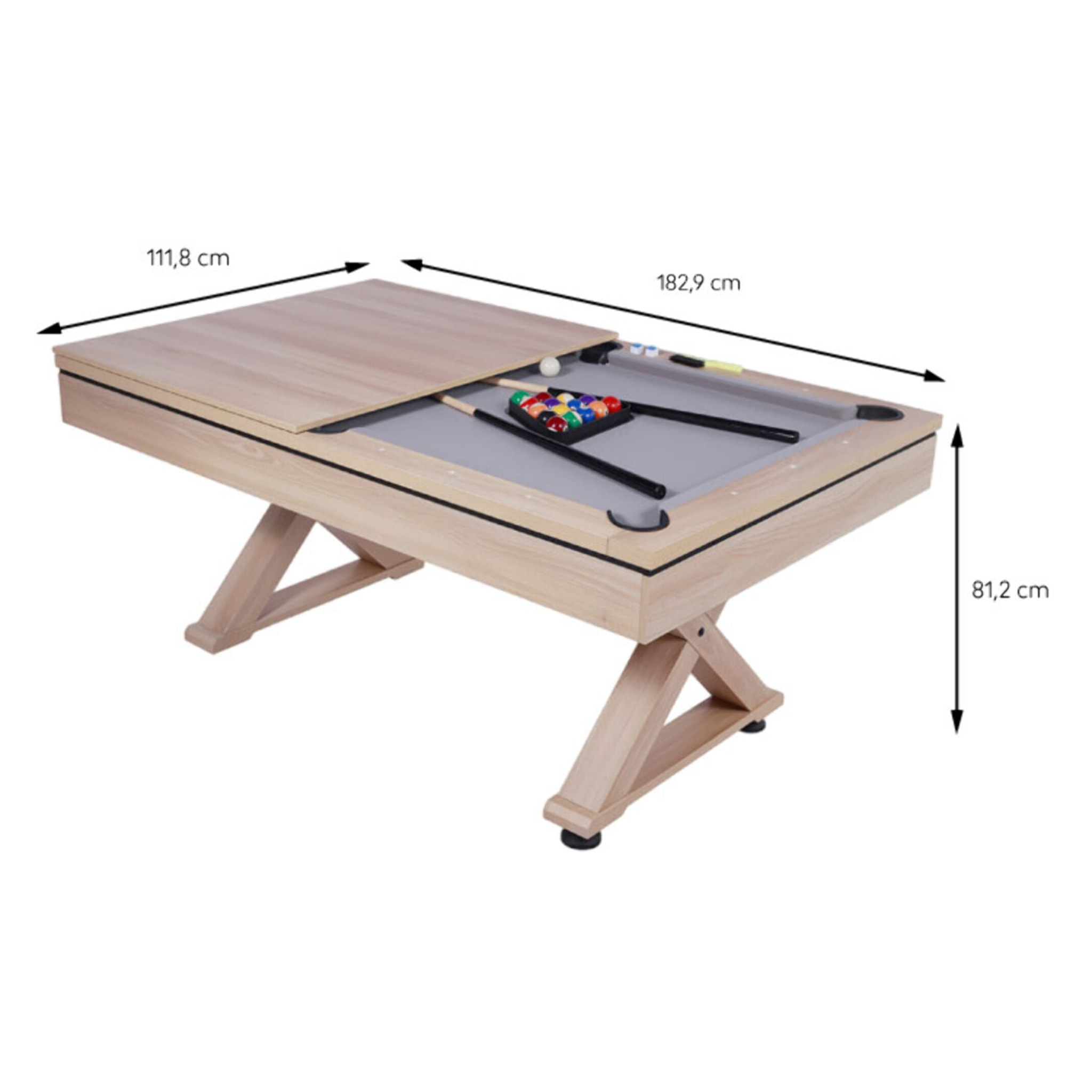 Table multi-jeux ping-pong et billard en bois ARIZONA