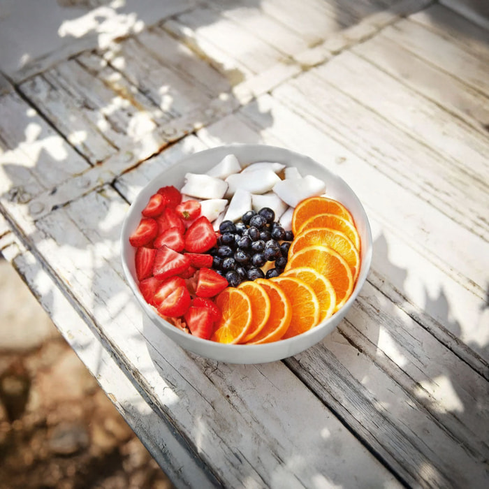 Plat rond gris 26 cm en opale - Smart Cuisine Wavy Granit - Luminarc