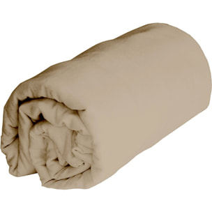 Drap housse 100% flanelle de coton 160 gr_ficelle