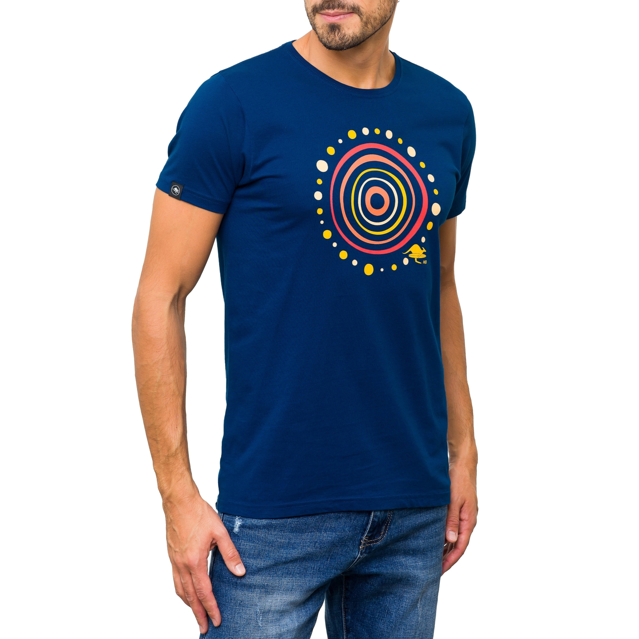 Camiseta de algodón 150 gr Hot Buttered Aboriginal Azul