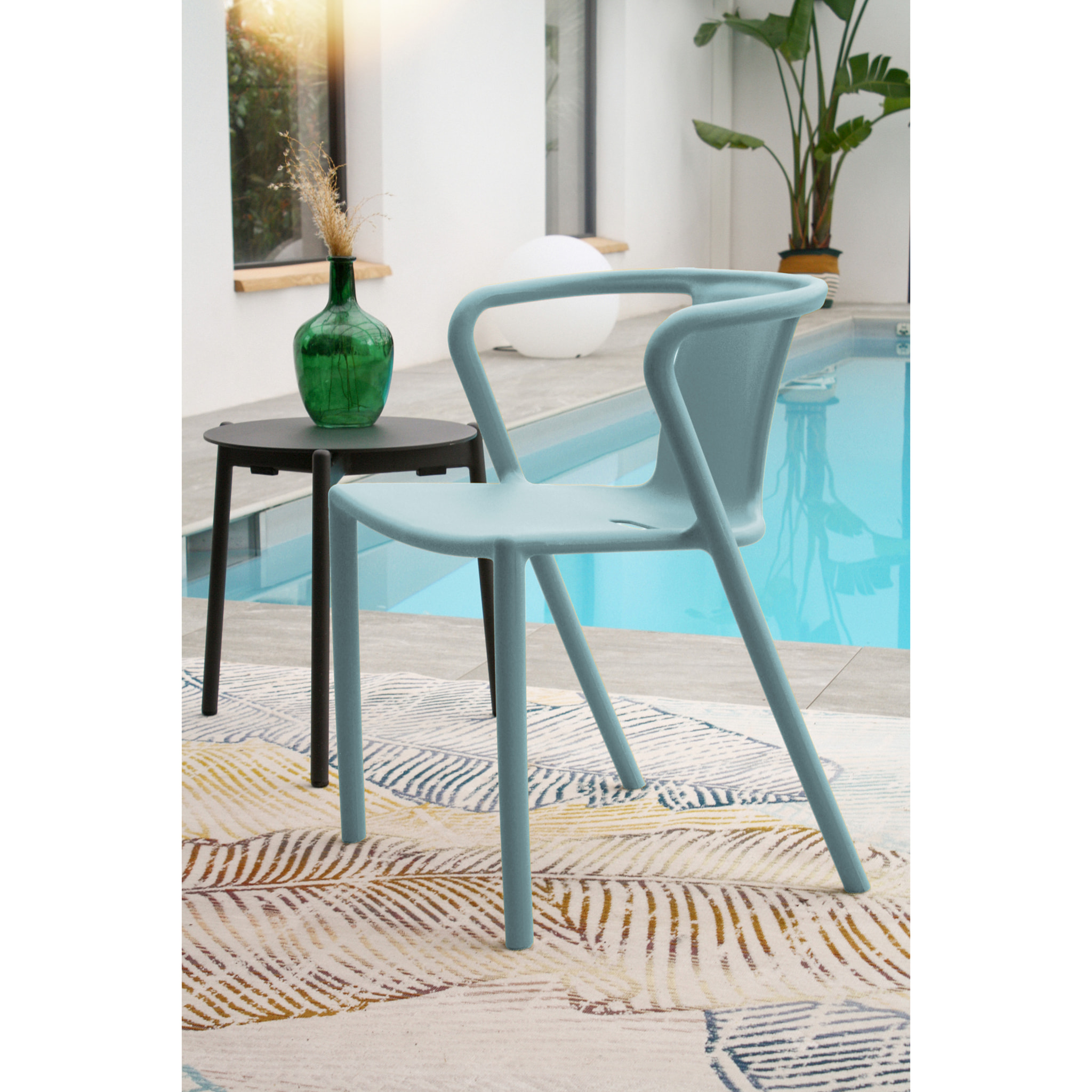 DIEGO - Lot de 2 fauteuils de jardin empilables en Polypropylène