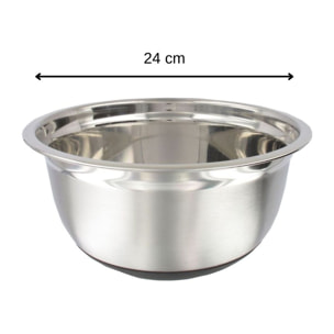 Ensemble de 2 Bols à mixer en inox 24 cm de diamètre Fackelmann Basic