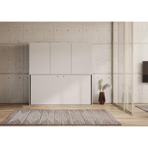 Armoire lit escamotable horizontal 1 couchage 85 Kando composition D Frêne Blanc