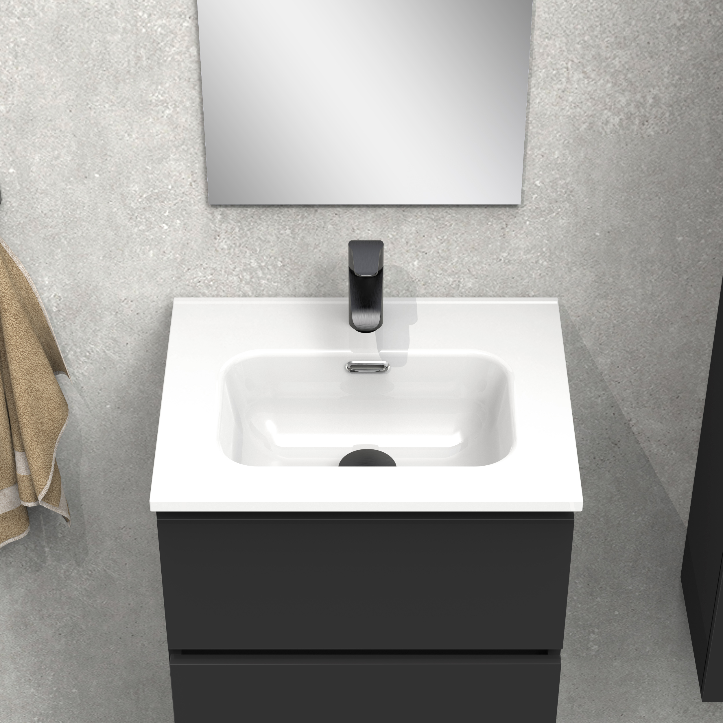 Ensemble de salle de bain IRONA 3C, 50cm, comprend lavabo et miroir