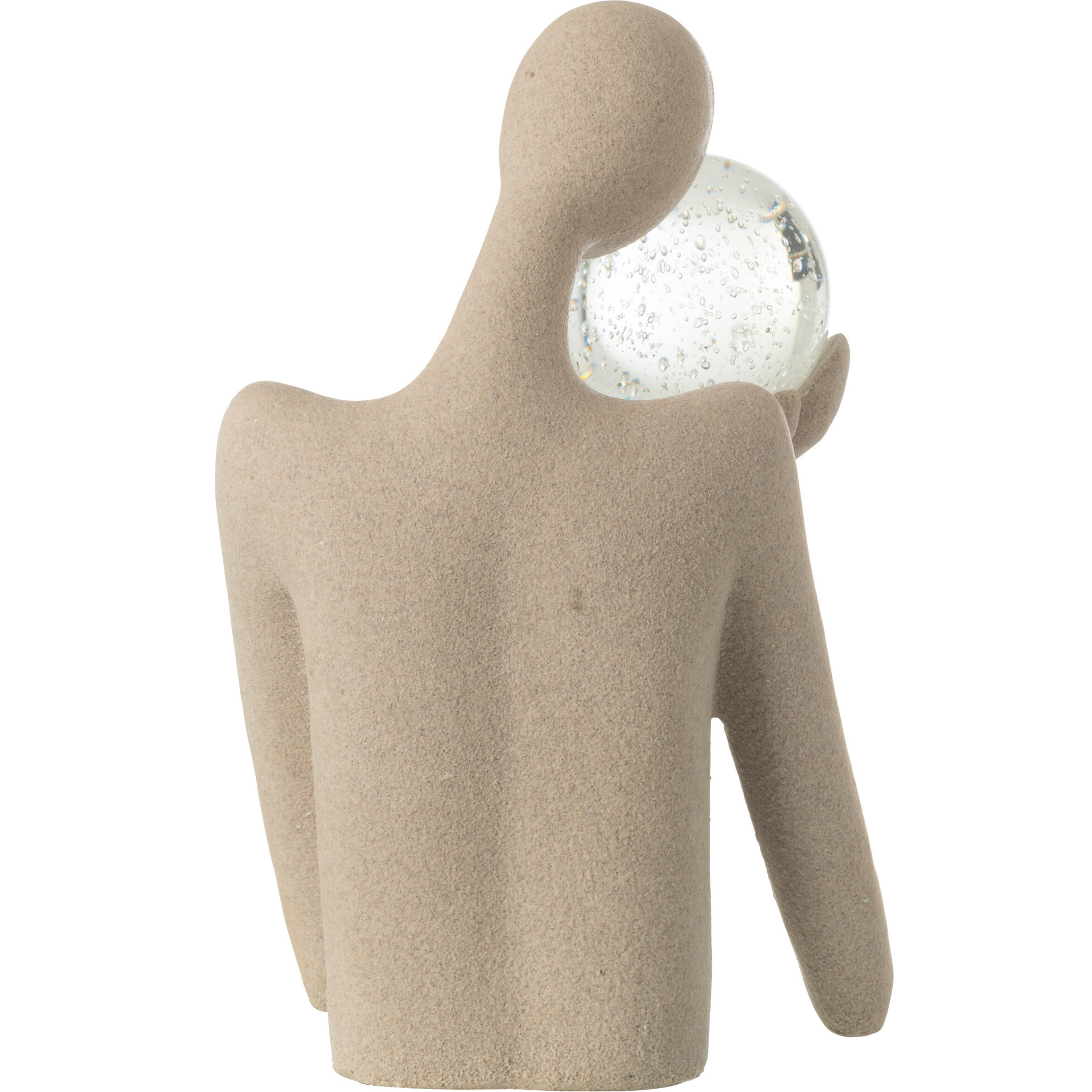 J-Line décoration Buste Boule - polyrésine/cristal - beige