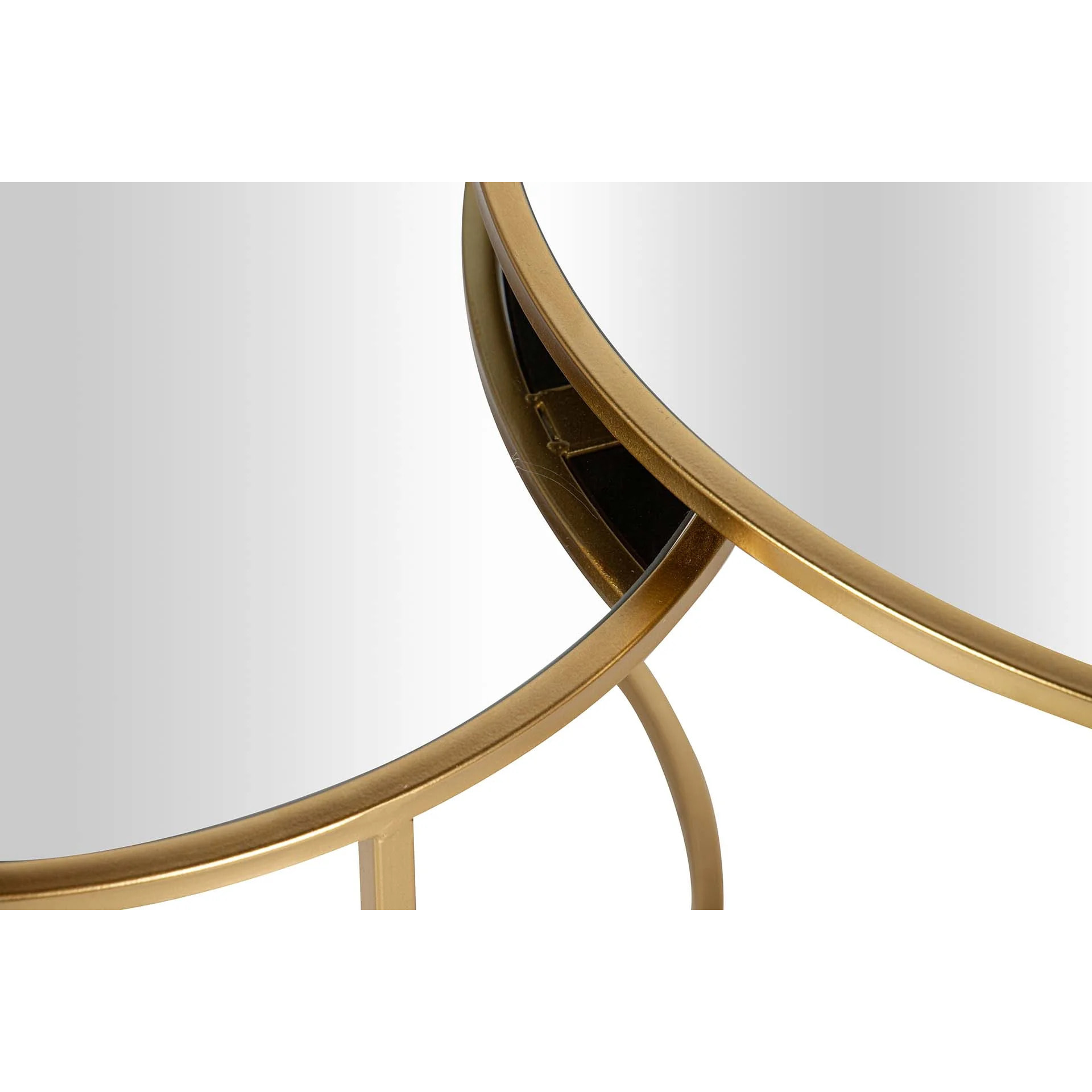 Set 2 Mesas Nido Metal Espejo 60x60x41 50x50x38 Cm