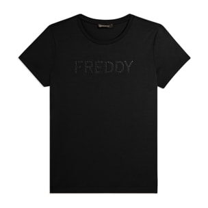 T-shirt manica corta con logo FREDDY in strass
