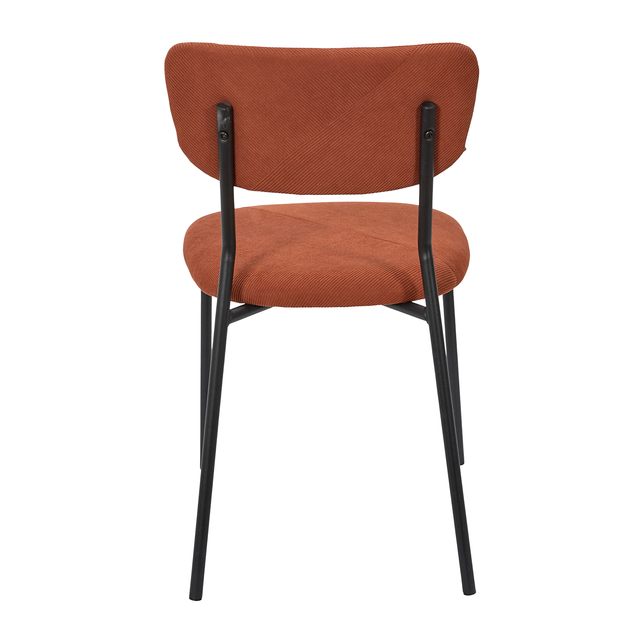 Lot de 4 Chaises - HOME DECO FACTORY - Jules - Côtelées - Confortables - Terracotta