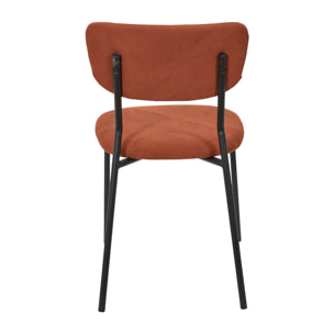Lot de 4 Chaises - HOME DECO FACTORY - Jules - Côtelées - Confortables - Terracotta