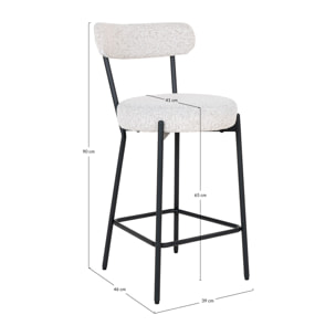 Ivanec - tabouret de bar - en tissu bouclette - Marron