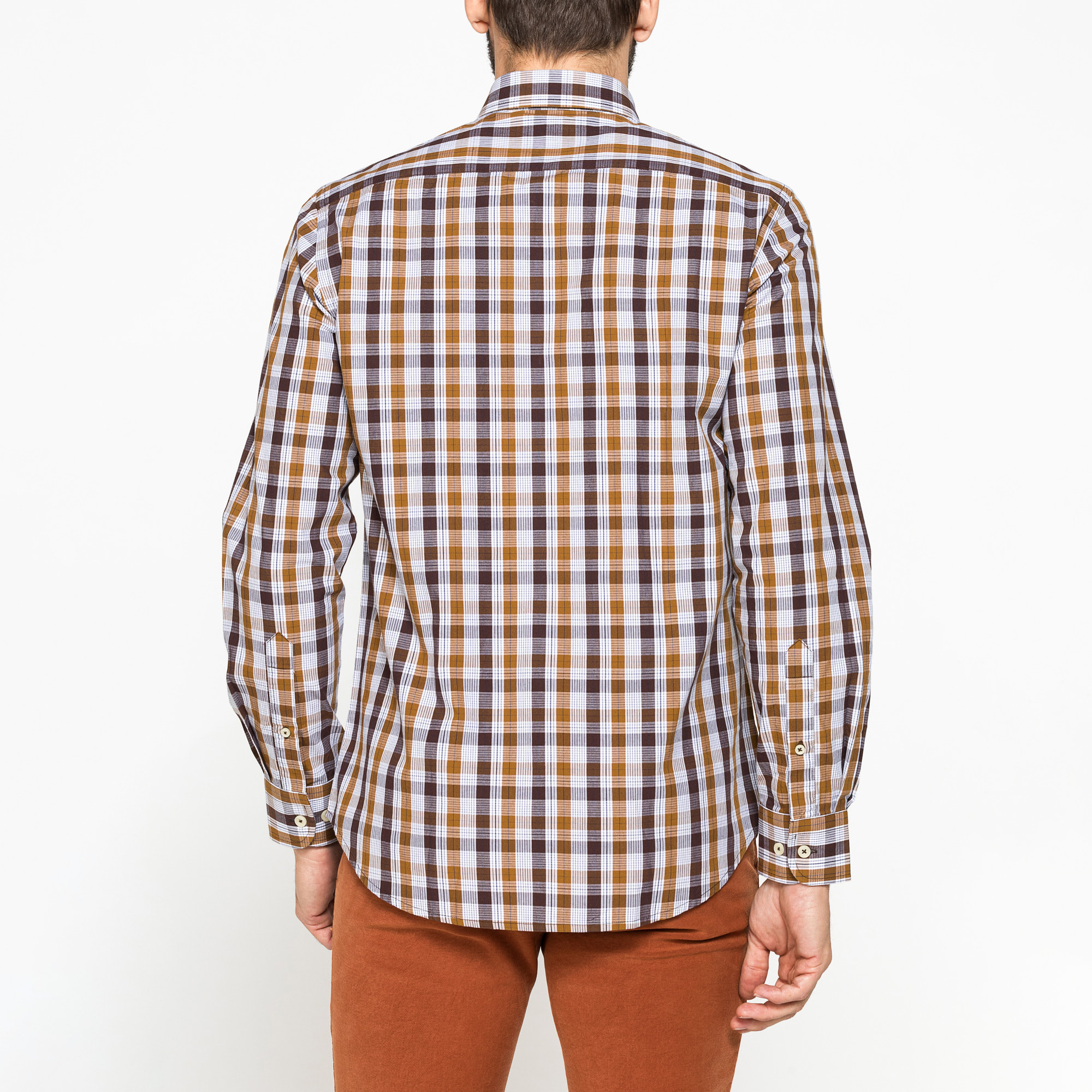 CAMICIA FANTASIA TINTO FILO CON COLLO BUTTON-DOWN