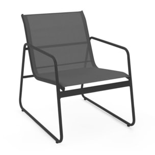 Salon de jardin 2 places en textilène gris