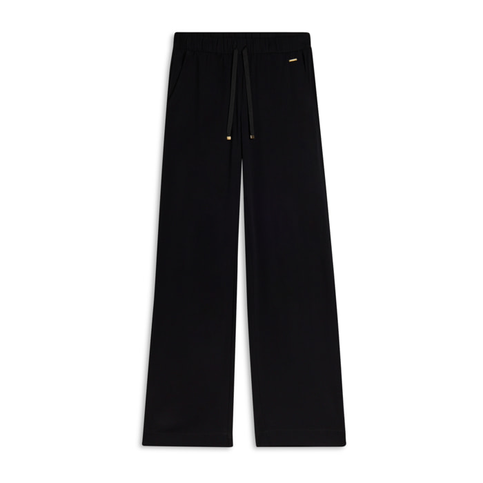 Pantaloni in viscosa effetto lino con ampi spacchi laterali