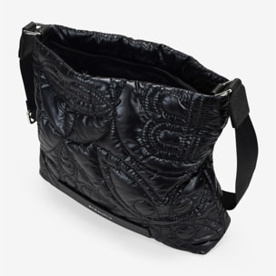 Bolso bandolera negro con bordados