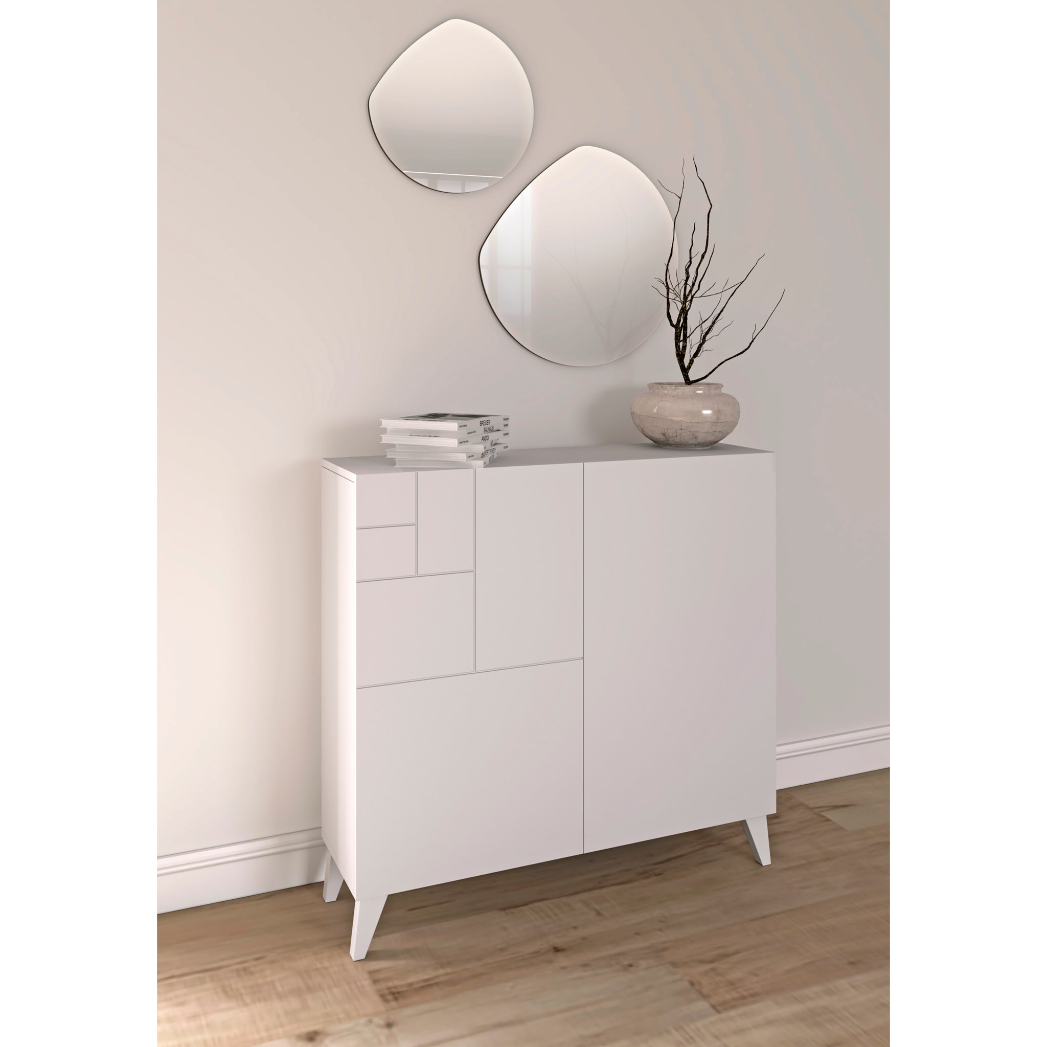 Zapatero Bergen melamina blanco 87x90x27 cm