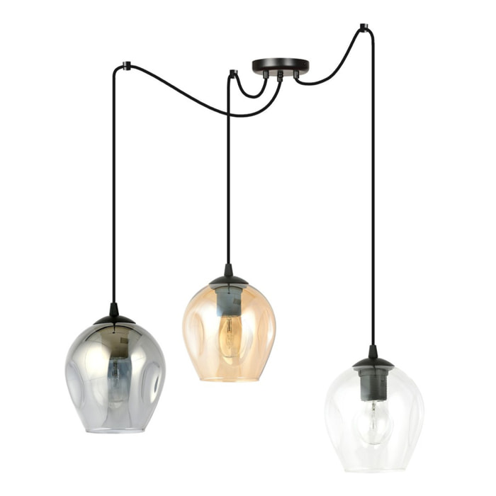 Lampada a sospensione Level con diffusori in vetro mix