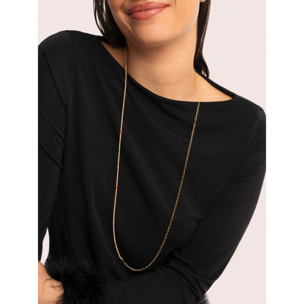 Collar Long Glam Acero Baño Oro