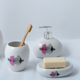 Ensemble 3 accessoires de salle de bain Céramique JAVA BORNEO Blanc MSV