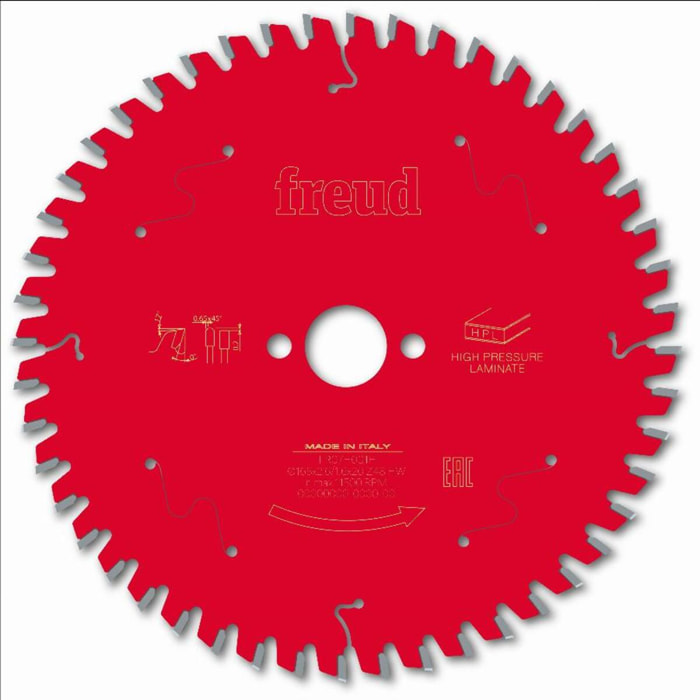 Lame pour scie circulaire portative FREUD - Ø165 2,6/1,6 AL20 Z48 TP 0° - F03FS09866