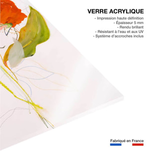 Tableau fleurs note rose  Tableau plexiglas