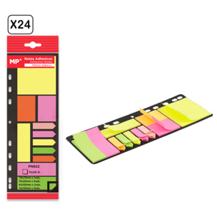 PACK 24 UNITA' NOTE ADESIVE PER I RACCORDERI 11 x 25 FOGLI