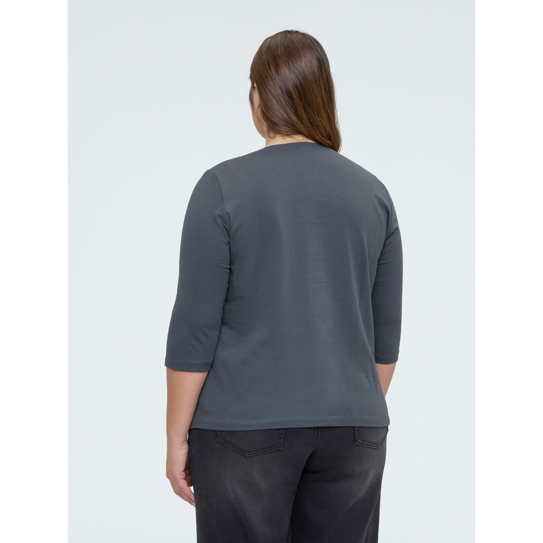 Fiorella Rubino - T-shirt in cotone con lettering in strass - Grigio