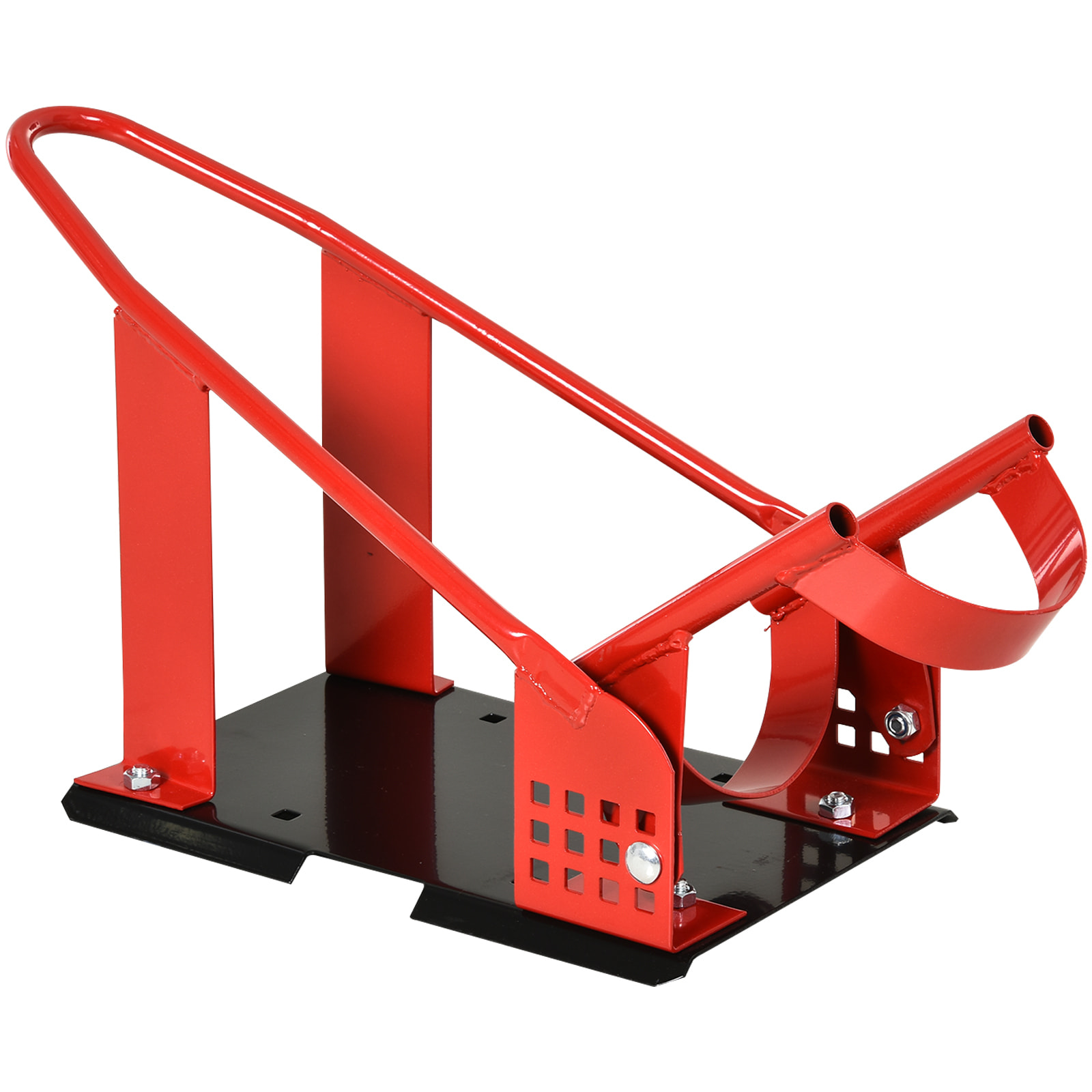 Caballete Moto con Longitud Ajustable Caballete Elevador Universal con Tapas de Goma Base Estructura Metálica Carga 450 kg para Trabajos de Mantenimiento Rojo