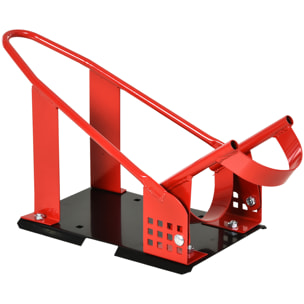 Caballete Moto con Longitud Ajustable Caballete Elevador Universal con Tapas de Goma Base Estructura Metálica Carga 450 kg para Trabajos de Mantenimiento Rojo