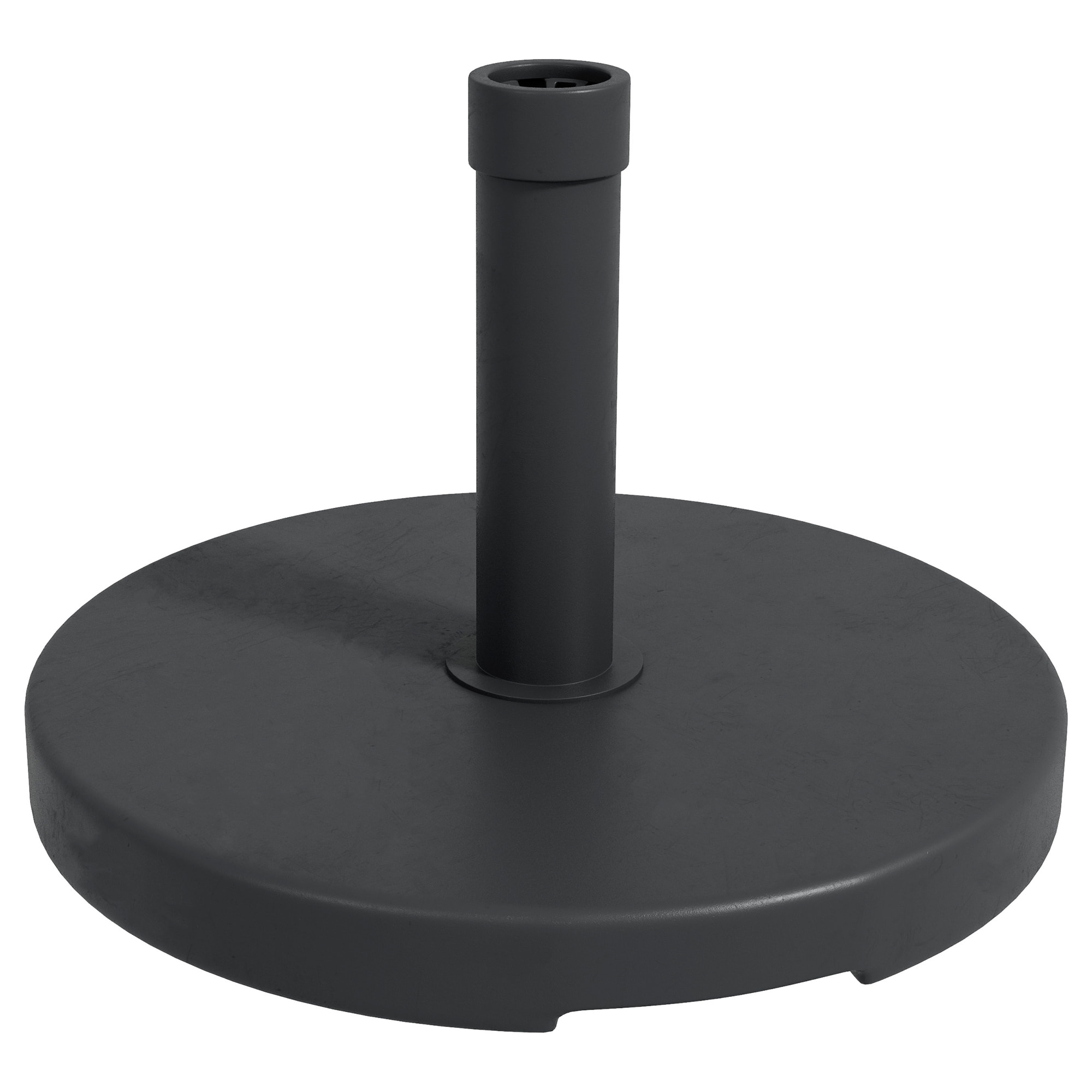 Pied de parasol rond base de lestage 15 Kg poignée HDPE noir