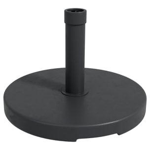Pied de parasol rond base de lestage 15 Kg poignée HDPE noir