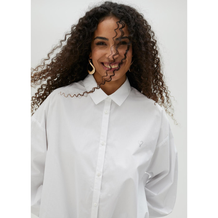 Camicia popeline con orlo elasticizzato