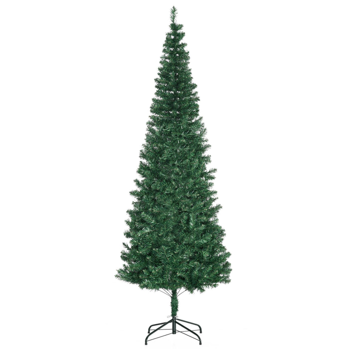 Árbol de Navidad Artificial 210 cm Ignífugo con 631 Puntas de Rama PVC y Soporte de Metal Decoración Navideña para Interiores Fácil de Montar Verde