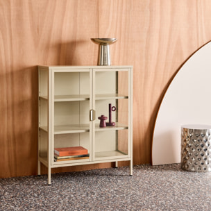 Armoire vitrine acier et verre trempé 2 portes 80cm ARKANSAS