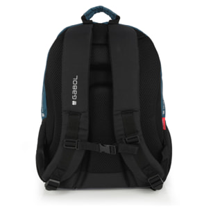 Mochila Gabol ROAD azul y negra e impermeable
