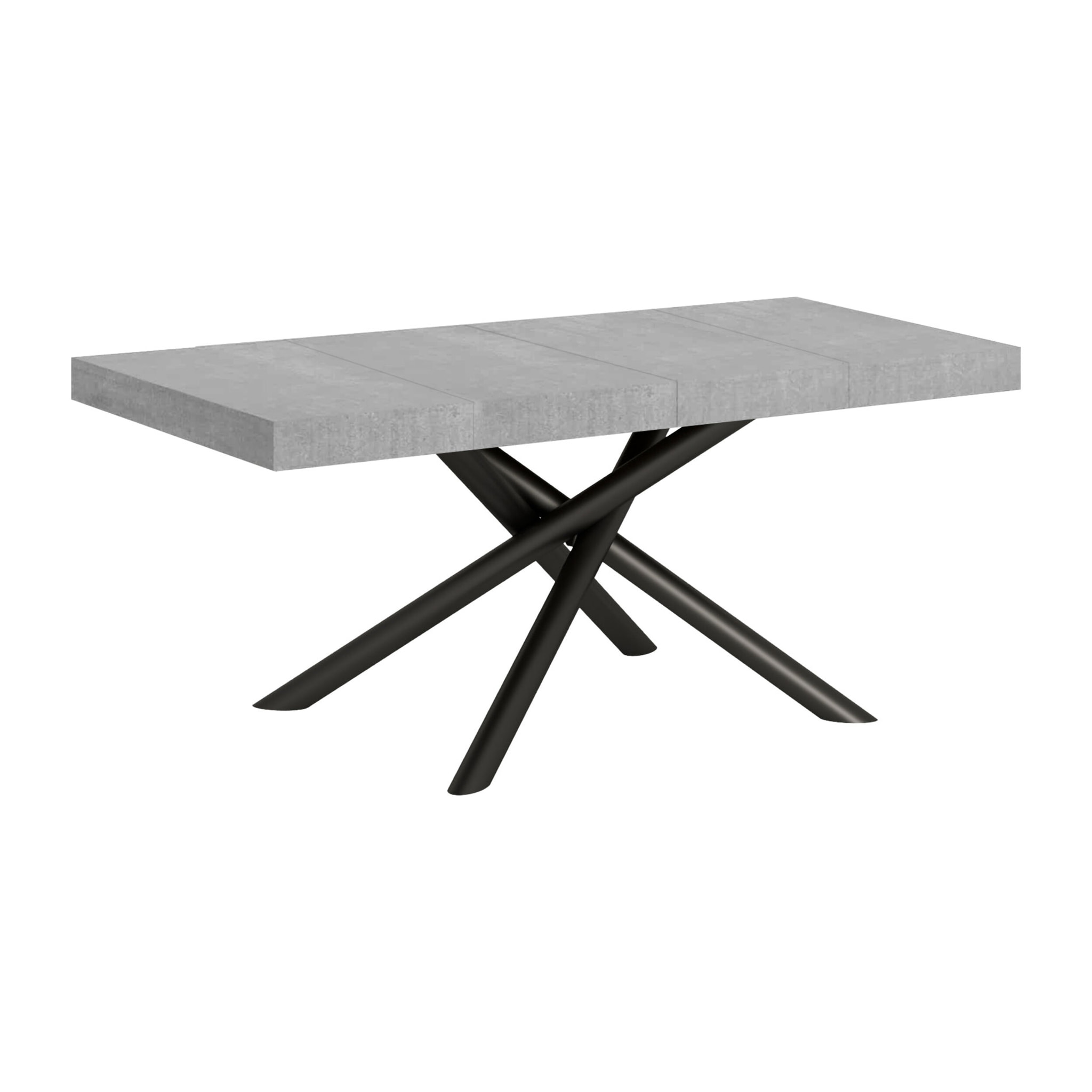 Table extensible 90x120/224 cm Famas Premium Gris Béton cadre Anthracite