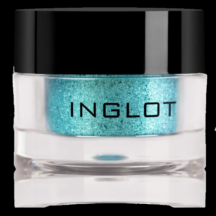 INGLOT AMC Pure Pigment Eye Shadow 114, Pigmento suelto, Vegano, Brullo intenso, Color: Azul turquesa con particulas plateada. 1,5gr