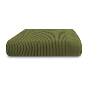 Drap de bain pur coton 575 g/m² uni vert Vitae mousse