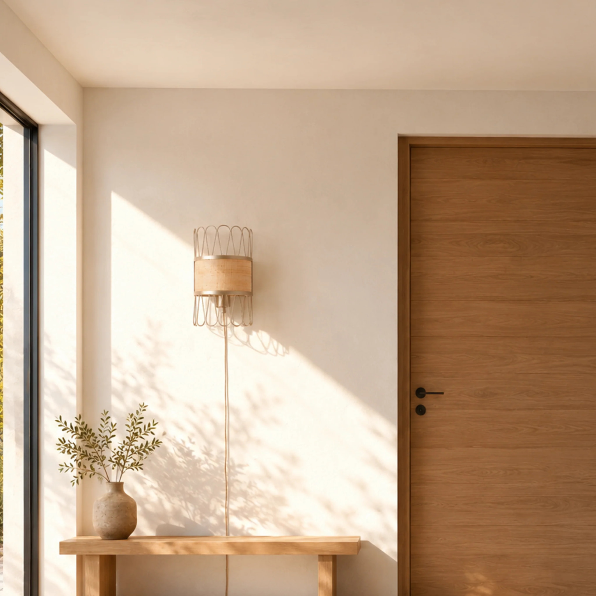 Applique murale en rotin - Flore