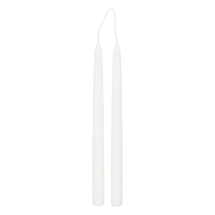 Lot de 2 bougies bâtons "Hugo" en coton H30cm blanc