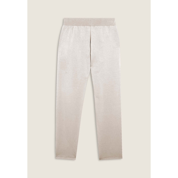 Pantaloni sportivi da donna con fondo dritto e logo strass