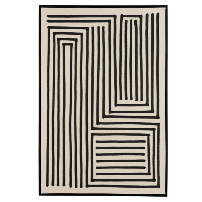 HOMER - Décoration murale C - 83x123cm lignes abstraites, cadre noir