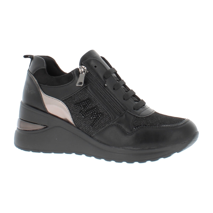 Armata di Mare Scarpe Donna Sneakers Casual con la Zeppa AMD W32H11 Black