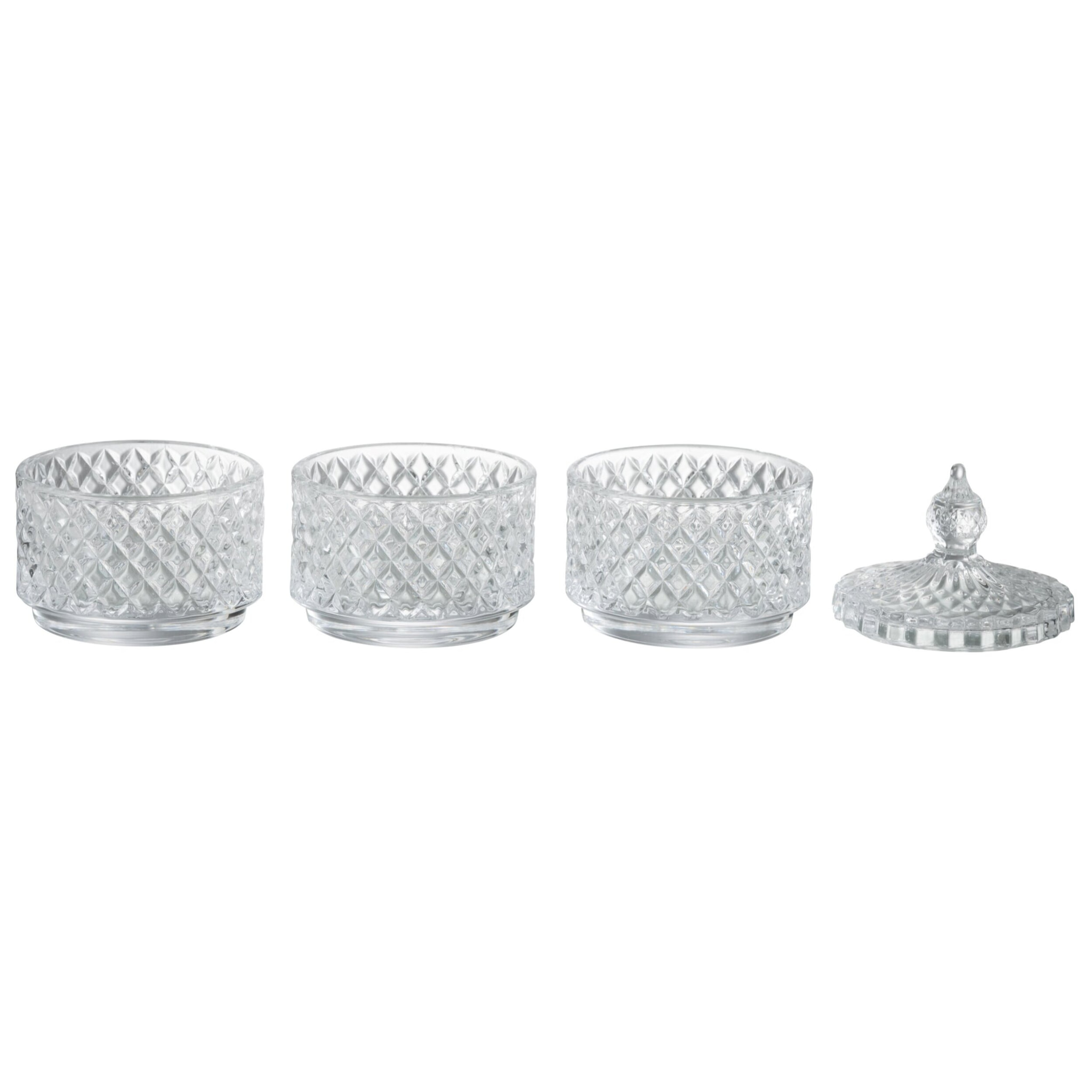 J-Line pot de conservation 3 Etages - verre - transparent