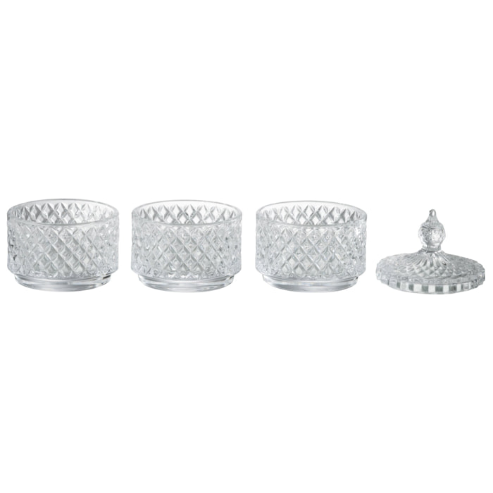 J-Line pot de conservation 3 Etages - verre - transparent